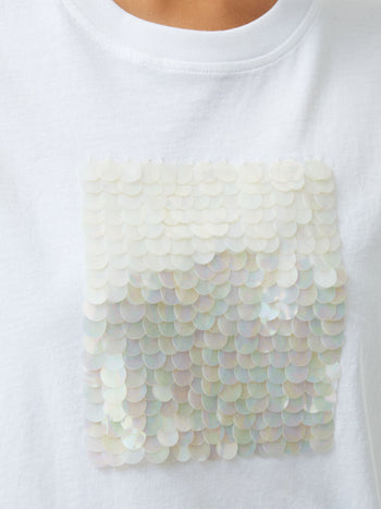 Sequin Jersey Short Sleeve T-Shirt