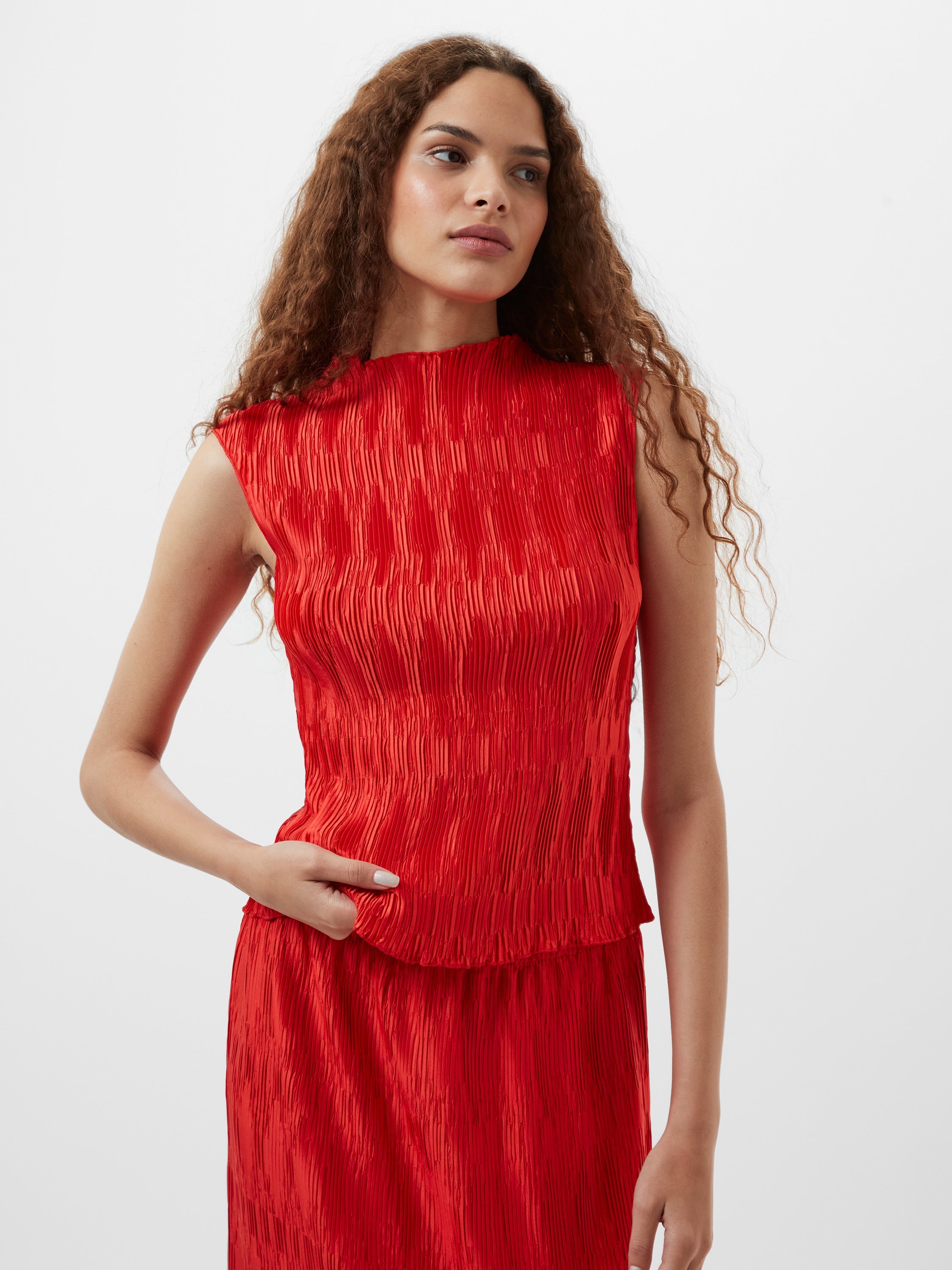 Moira Pleated Sleeveless Top