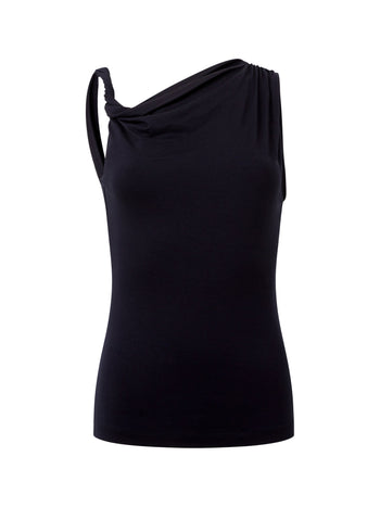 Sia Jersey Asymmetric Draped Top