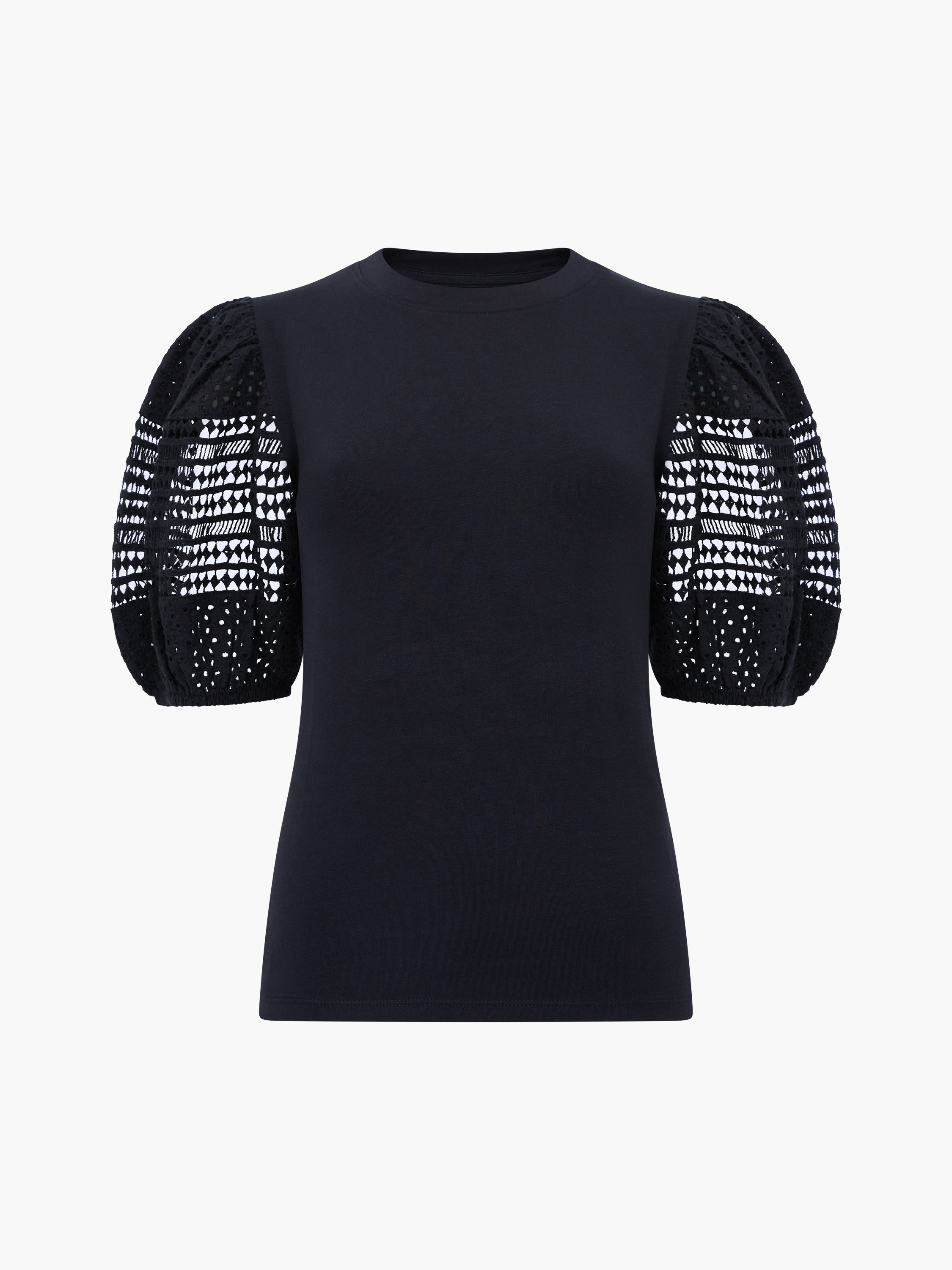 Crochet Lace Puff Sleeve Top