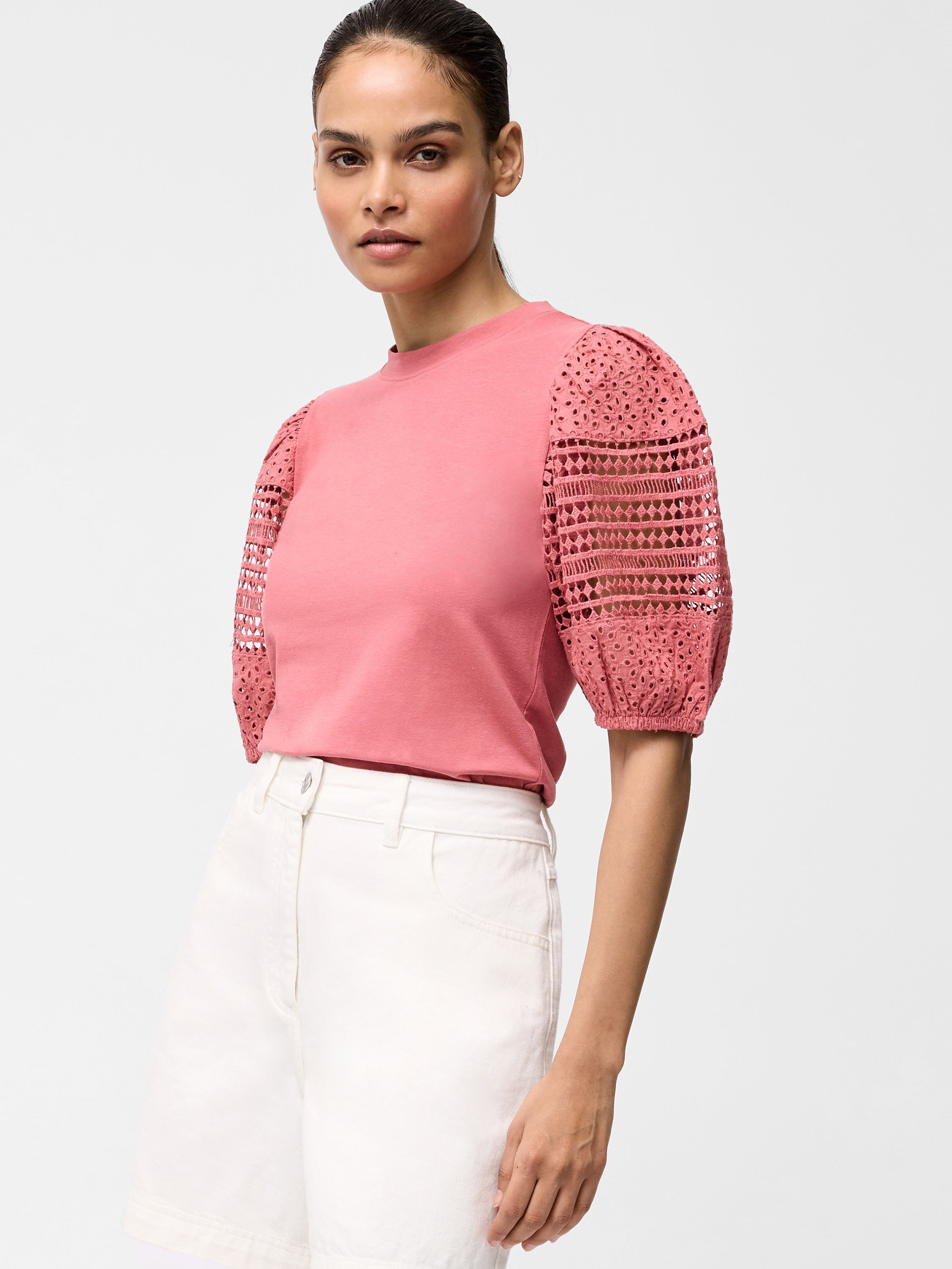 Crochet Lace Puff Sleeve Top