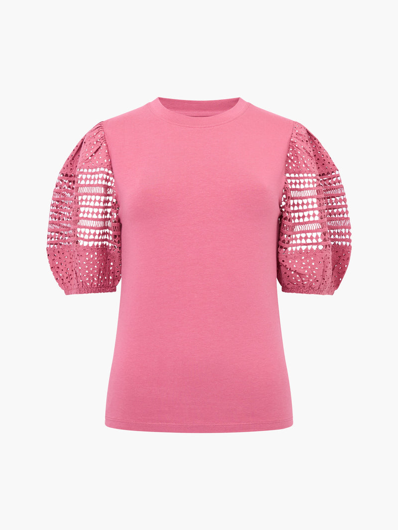 Crochet Lace Puff Sleeve Top