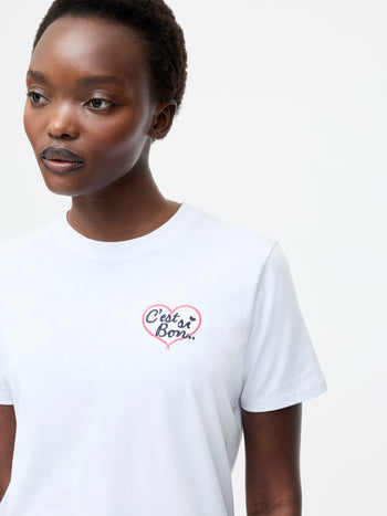 C'est Si Bon Embroidered Graphic T-Shirt