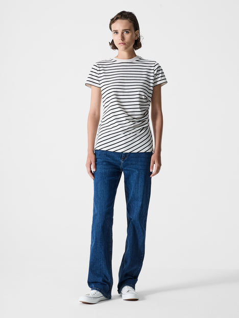 Evie Ruched Side Stripe T-Shirt
