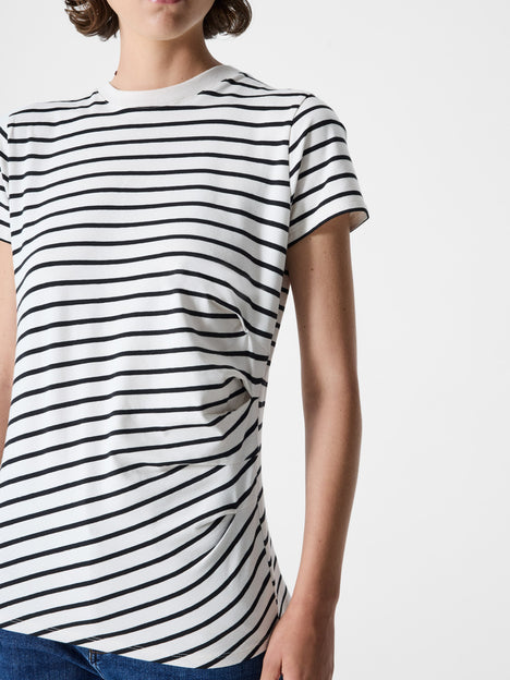 Evie Ruched Side Stripe T-Shirt
