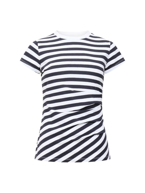 Evie Ruched Side Stripe T-Shirt