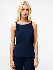Meera Jersey Boat Neck Twist Straps Top