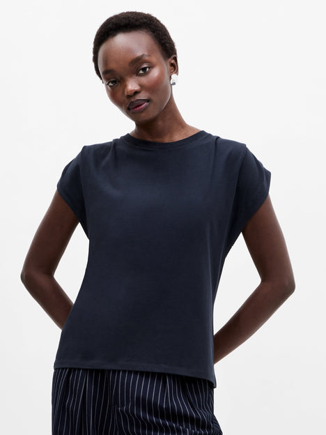 Rallie Pleated Shoulders T-Shirt
