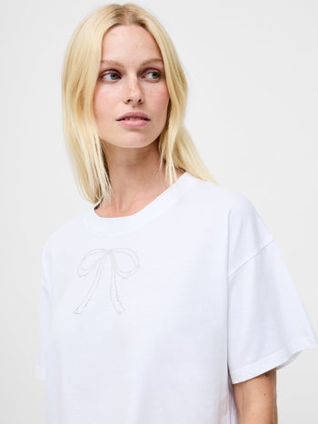 Pearl Hotfix Bow Short Sleeve T-Shirt