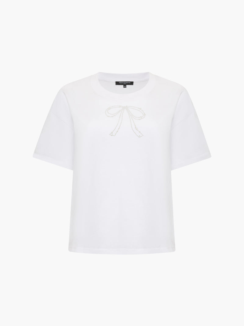 Pearl Hotfix Bow Short Sleeve T-Shirt