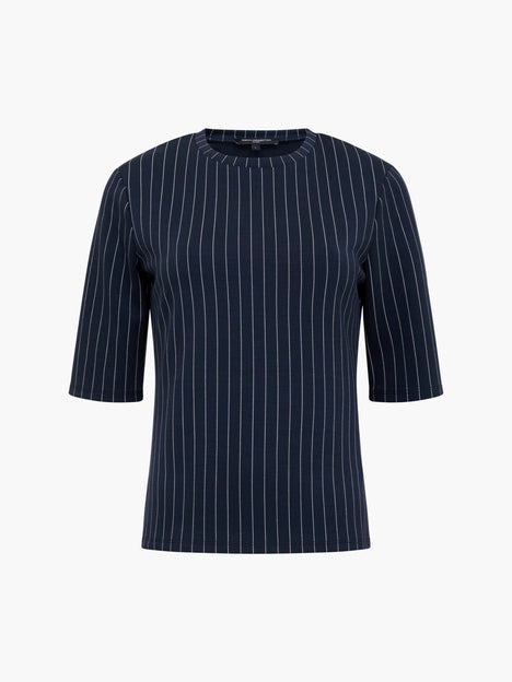 Regina Jersey Pinstripe Shoulder Pad T-Shirt