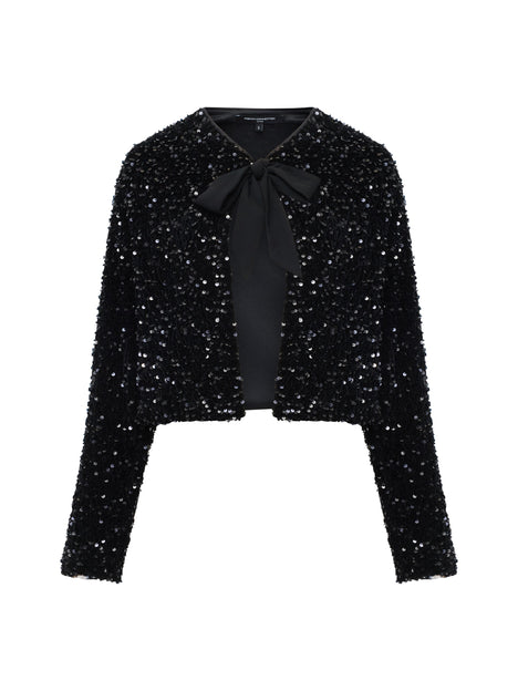 Monet Sequin Bow Tie Cardigan