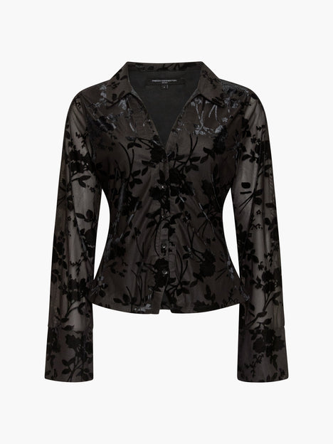 Idina Devore Long Sleeve Collared Top