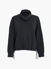 Wren Dark Grey Funnel Neck Toggle Hem Sweatshirt