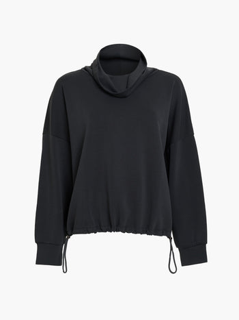 Wren Dark Grey Funnel Neck Toggle Hem Sweatshirt