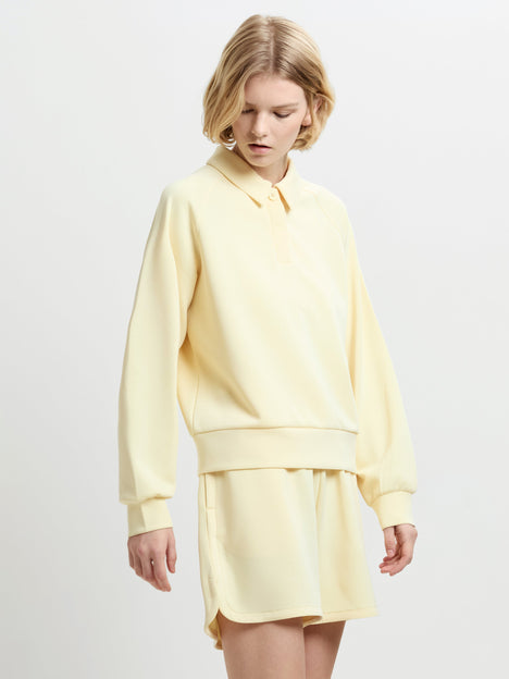 Wren Butter Yellow Relaxed Sweat Rugby Top