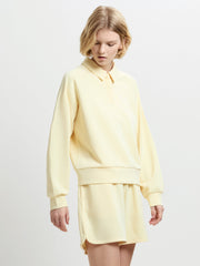 Wren Butter Yellow Relaxed Sweat Rugby Top