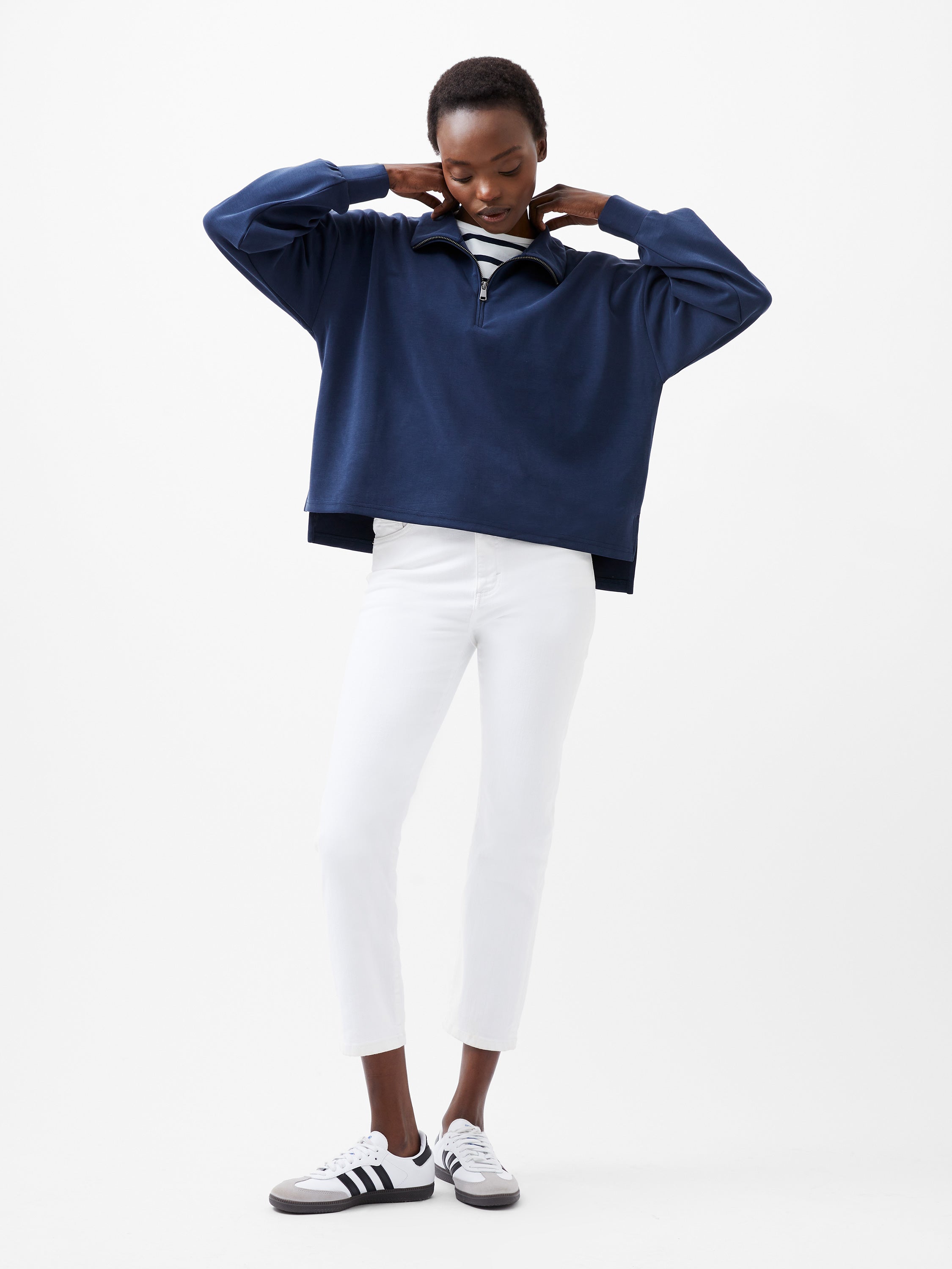 Wren Half Zip Sweater Midnight Blue | French Connection EU