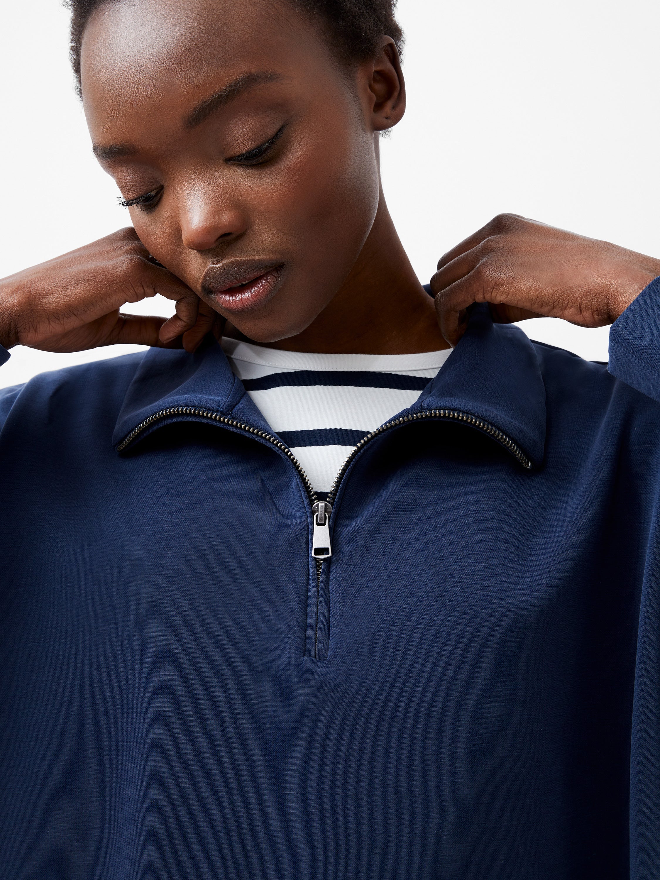 Wren Half Zip Sweater Midnight Blue | French Connection EU