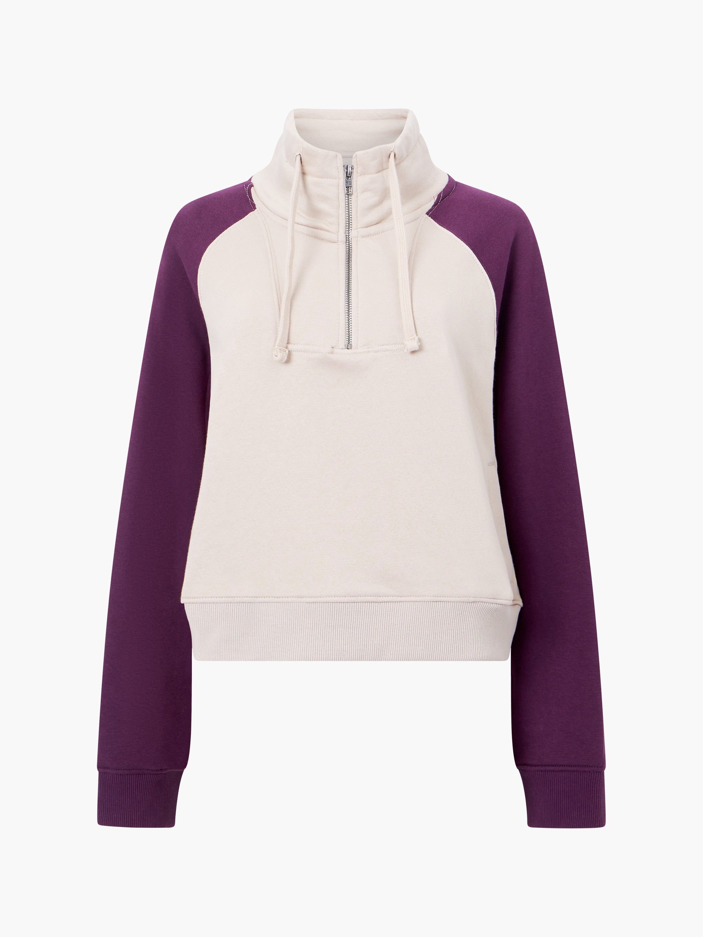 Panel Half Zip Funnel Neck Sweatshirt