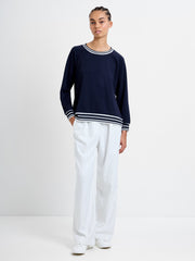 Tipped Crew Neck Jumper