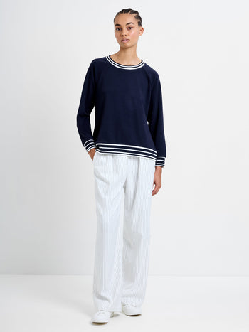 Tipped Crew Neck Jumper