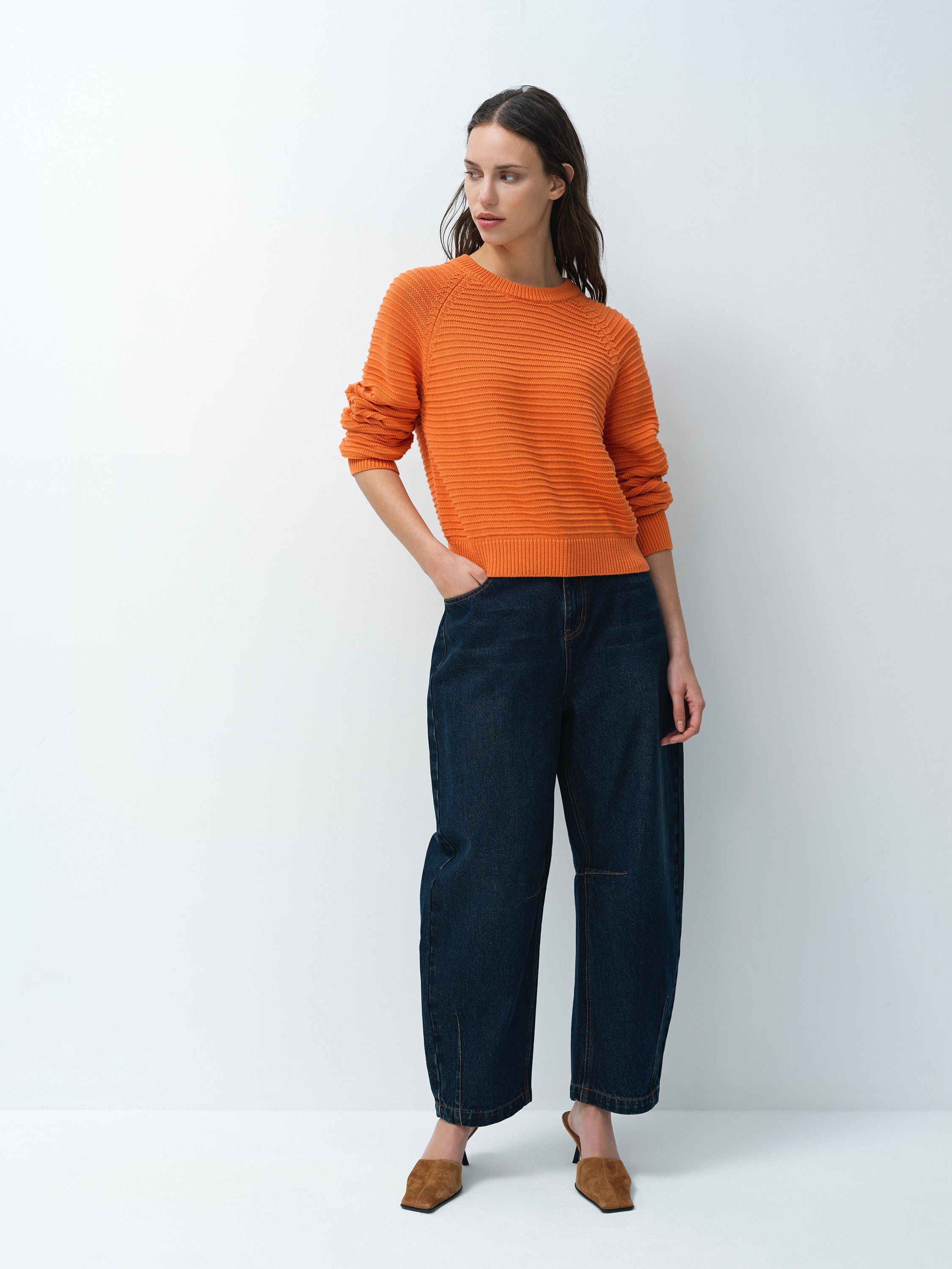 Lily Mozart Orange Purl Knit Jumper