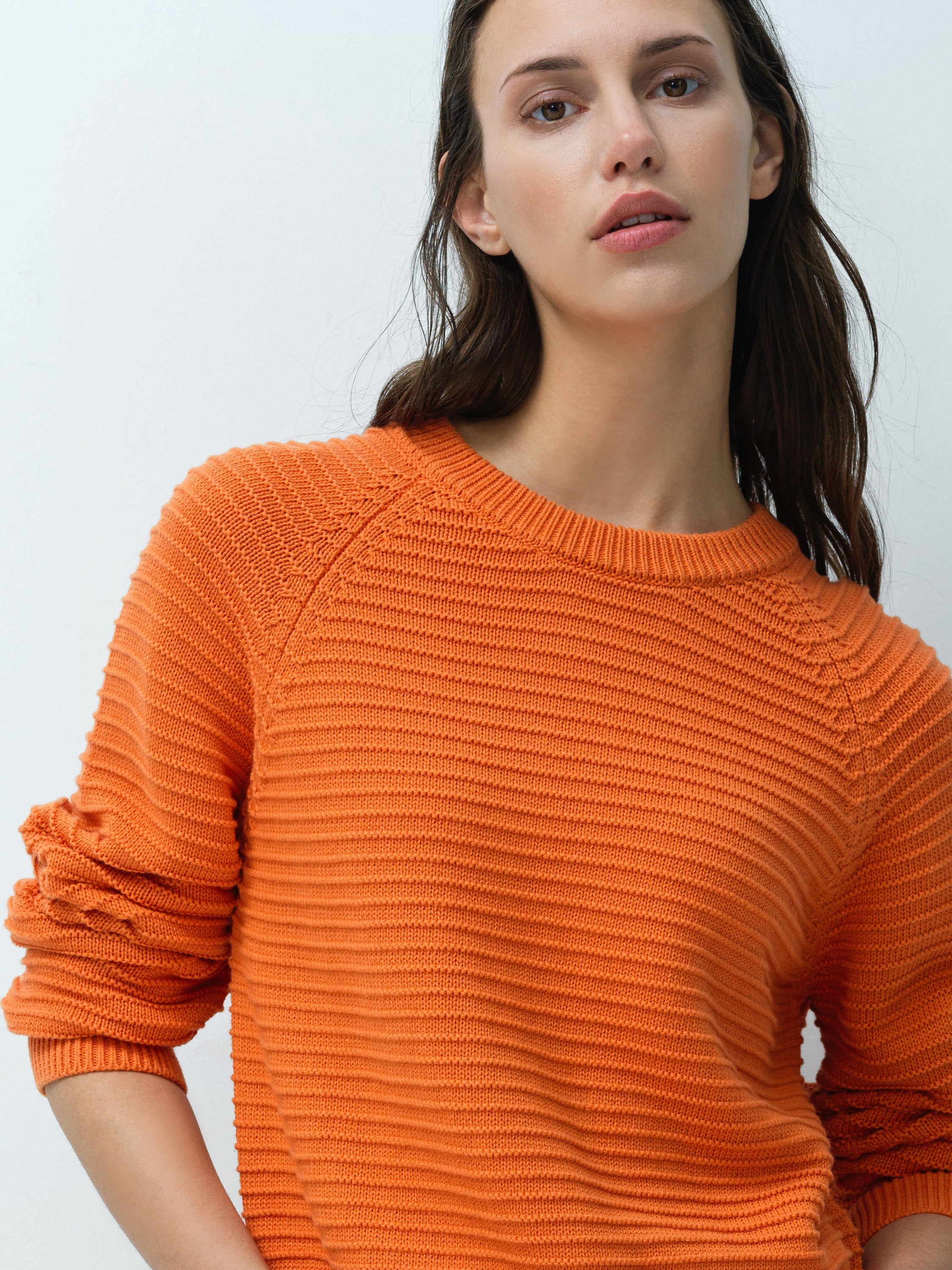 Lily Mozart Orange Purl Knit Jumper