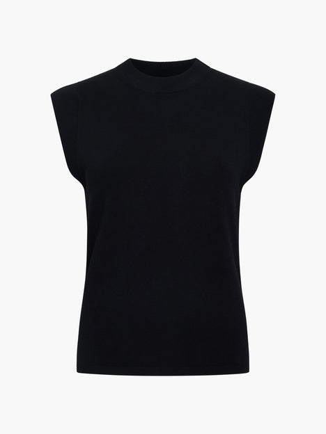 Ilene Black Tie Back Knit Top
