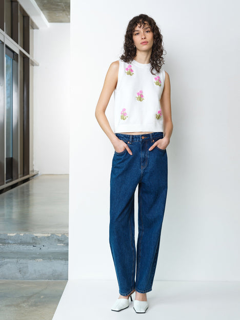 Junie Floral Applique Knit Vest