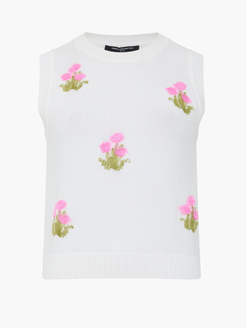 Junie Floral Applique Knit Vest