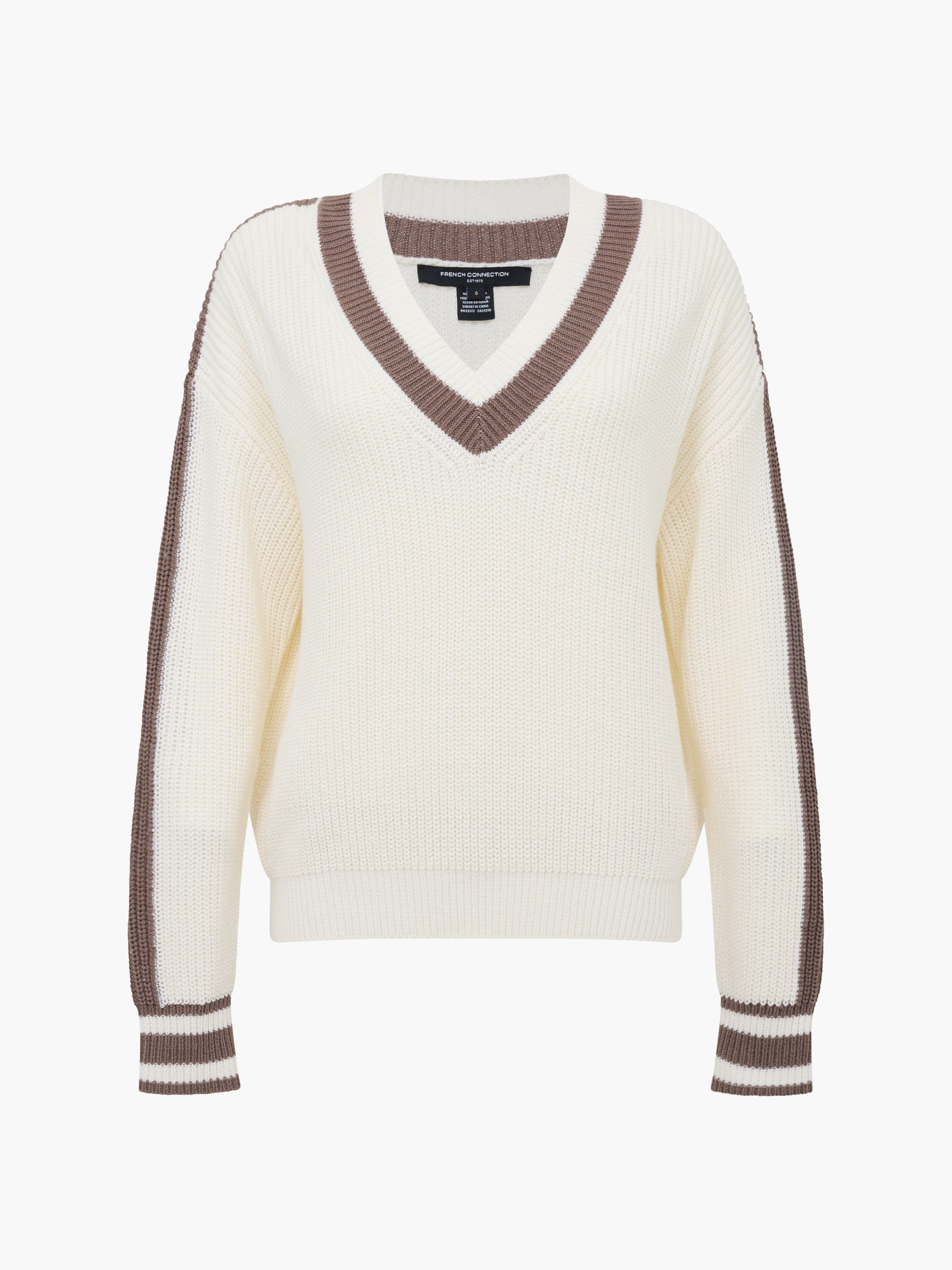 Varli Knit Varsity V Neck Jumper
