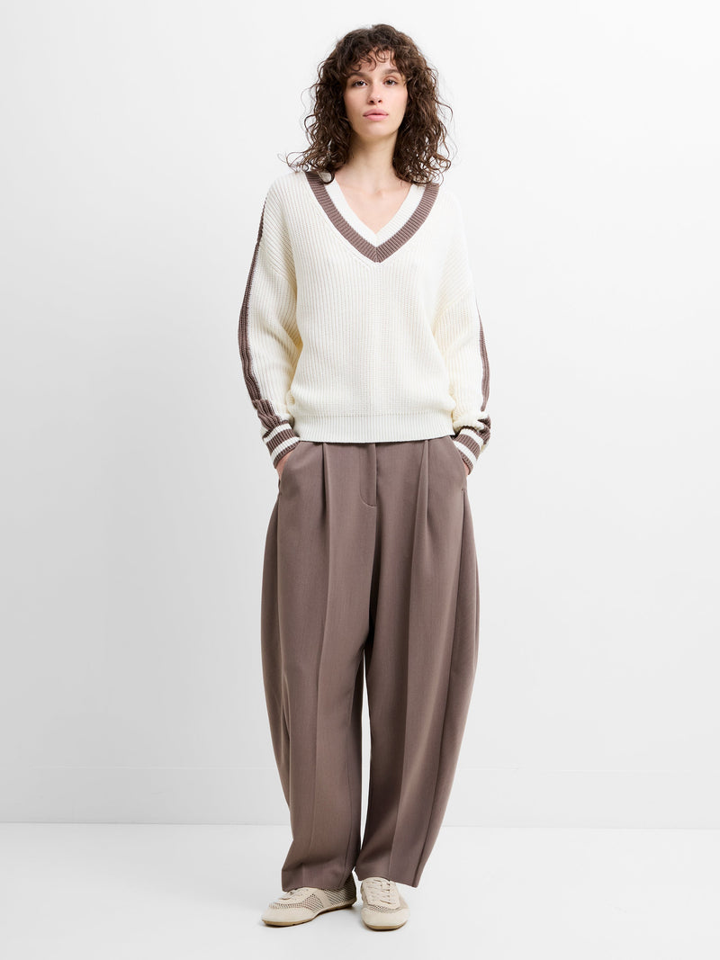 Varli Knit Varsity V Neck Jumper