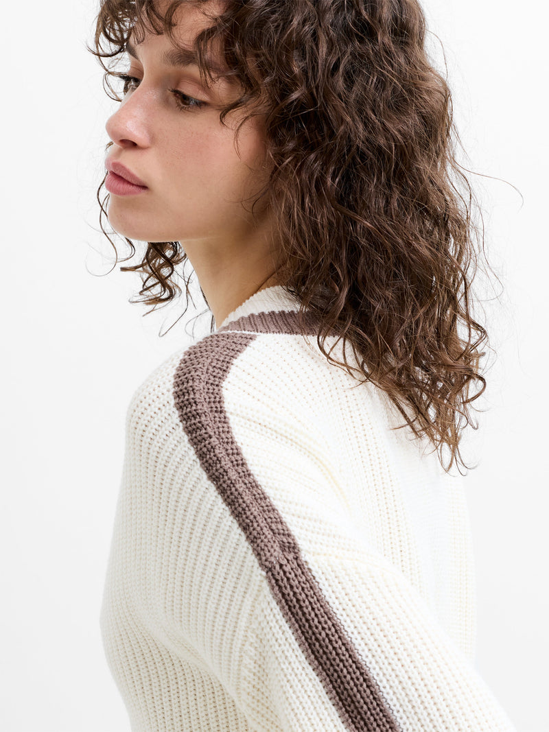 Varli Knit Varsity V Neck Jumper