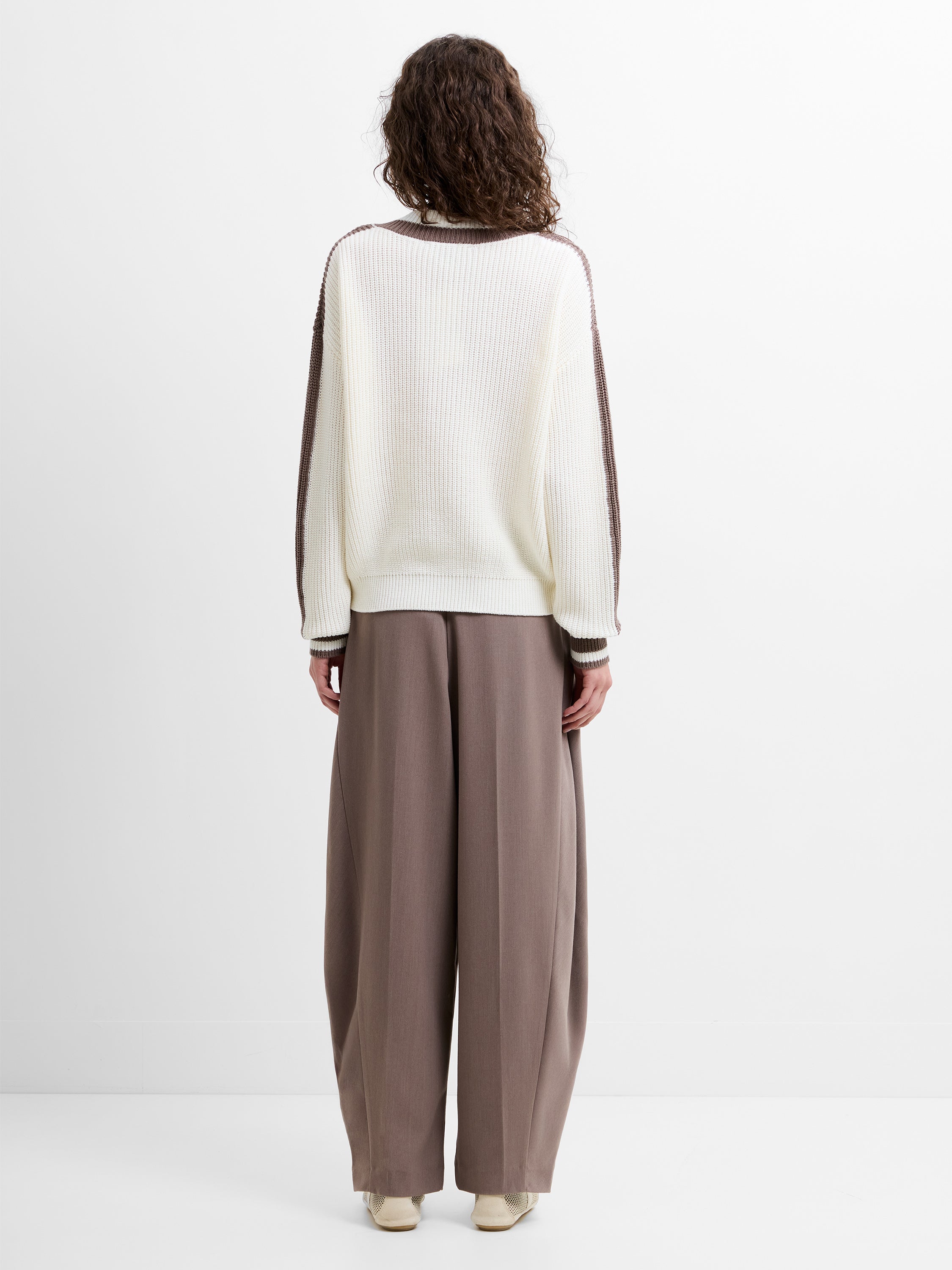 Varli Knit Varsity V Neck Jumper