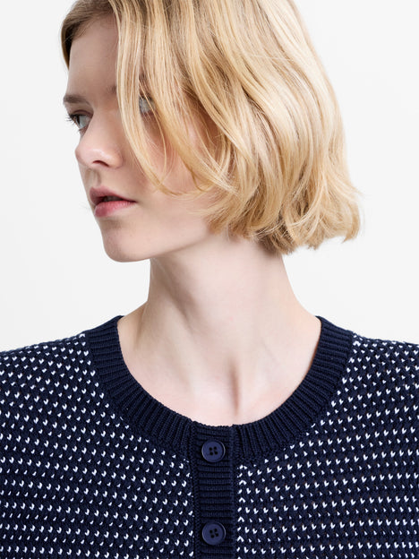 Haddie Mozart Knit Faux Button Top