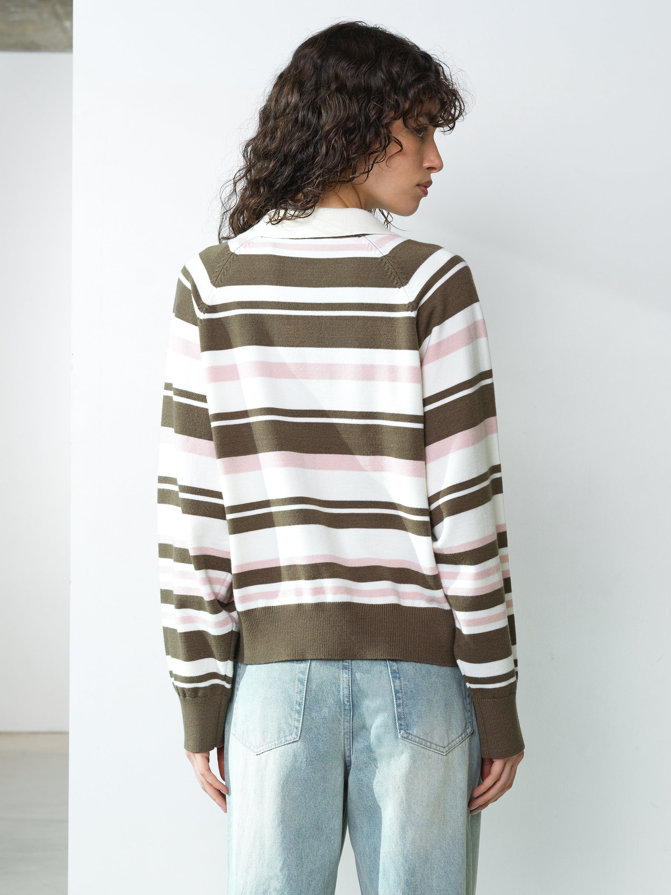 Yaz Rugby Polo Striped Knit Jumper