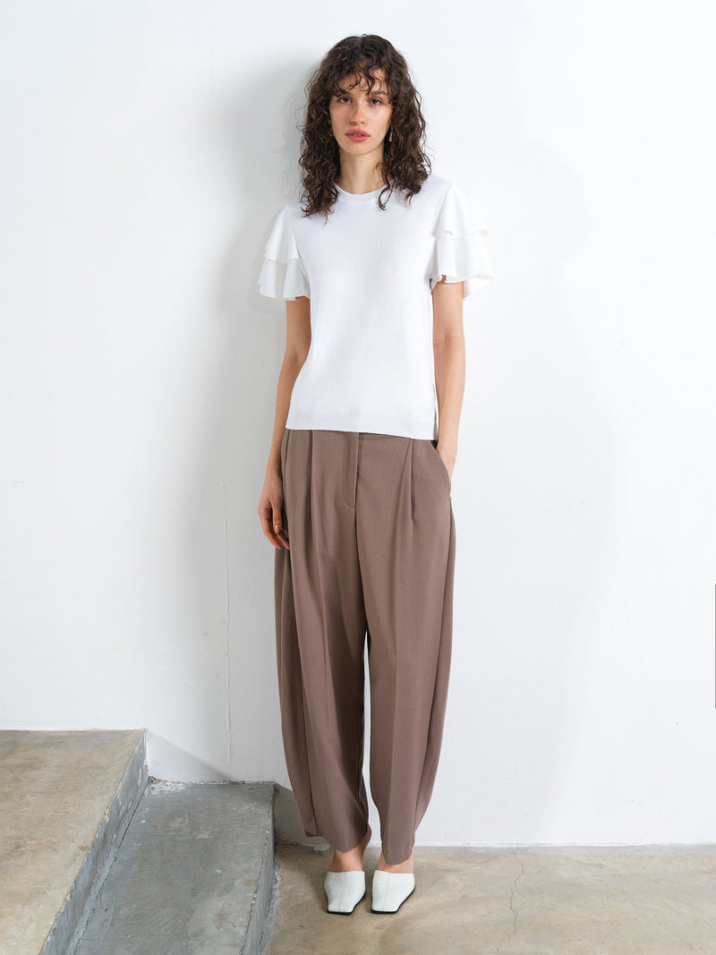 Aylaa Krista Knit Mix Flutter Sleeve Top