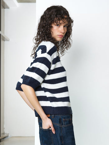 Larisa Knit Short Sleeve Striped Jumper