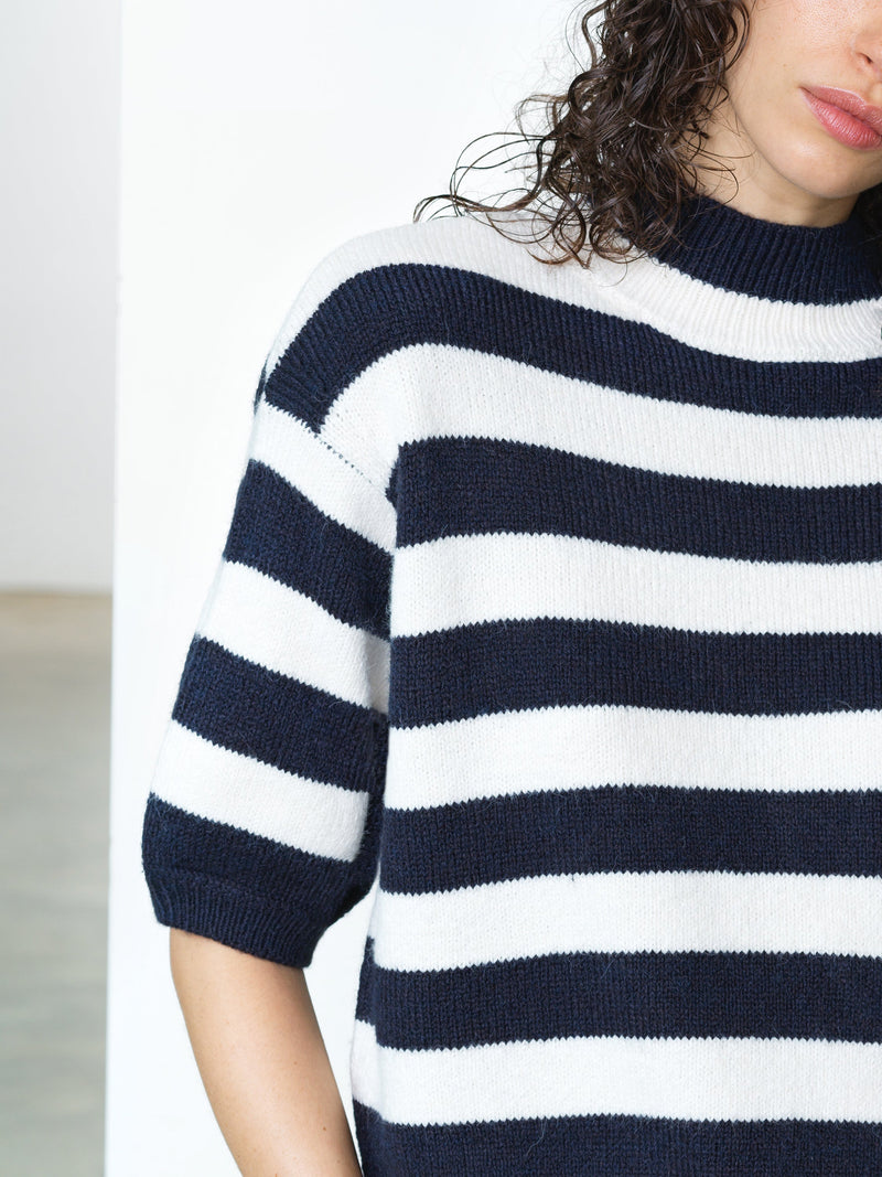 Larisa Knit Short Sleeve Striped Jumper