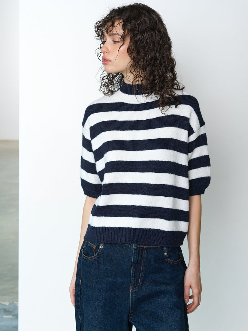 Larisa Knit Short Sleeve Striped Jumper