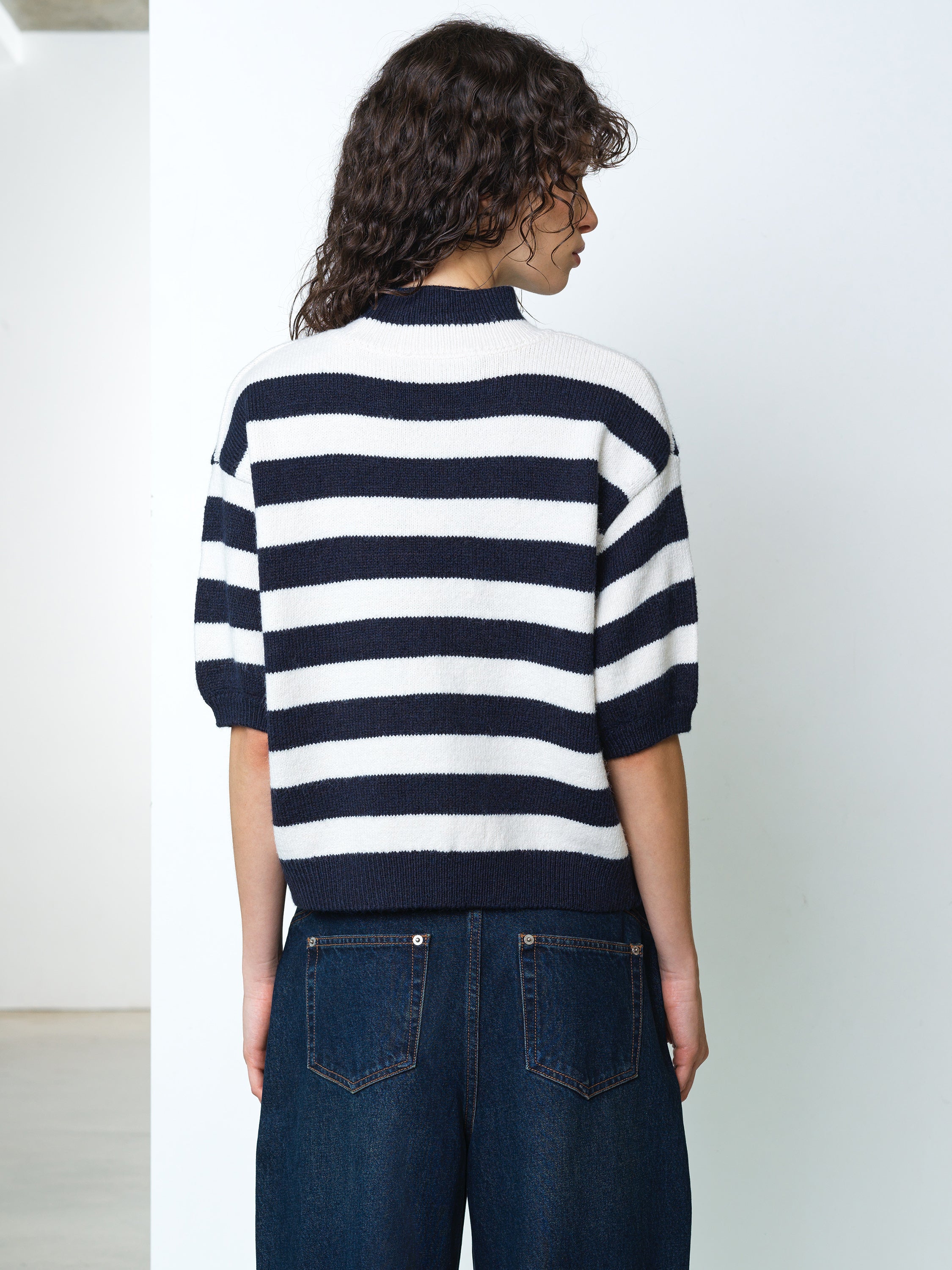 Larisa Knit Short Sleeve Striped Jumper
