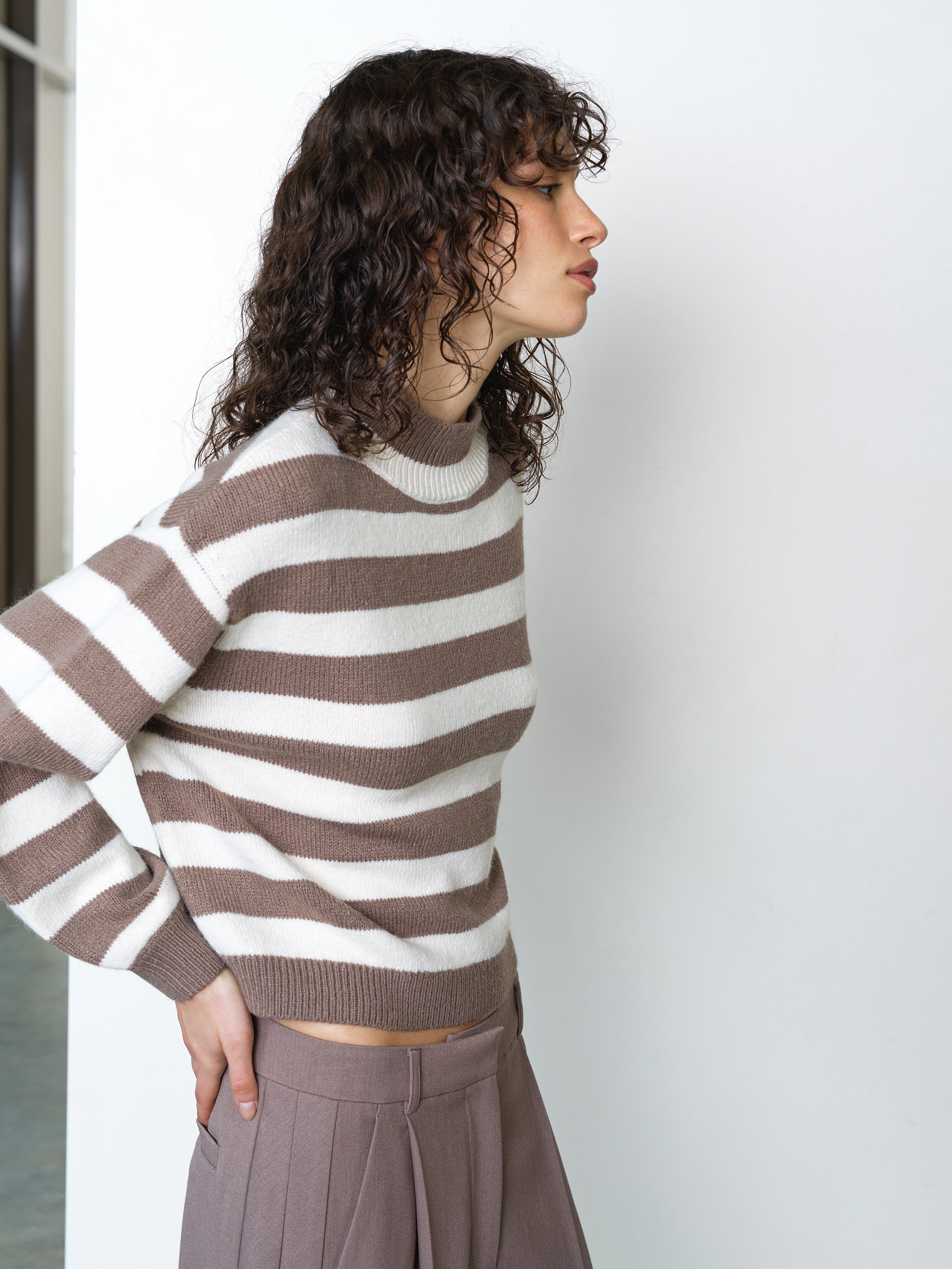 Larisa Knit Long Sleeve Striped Jumper