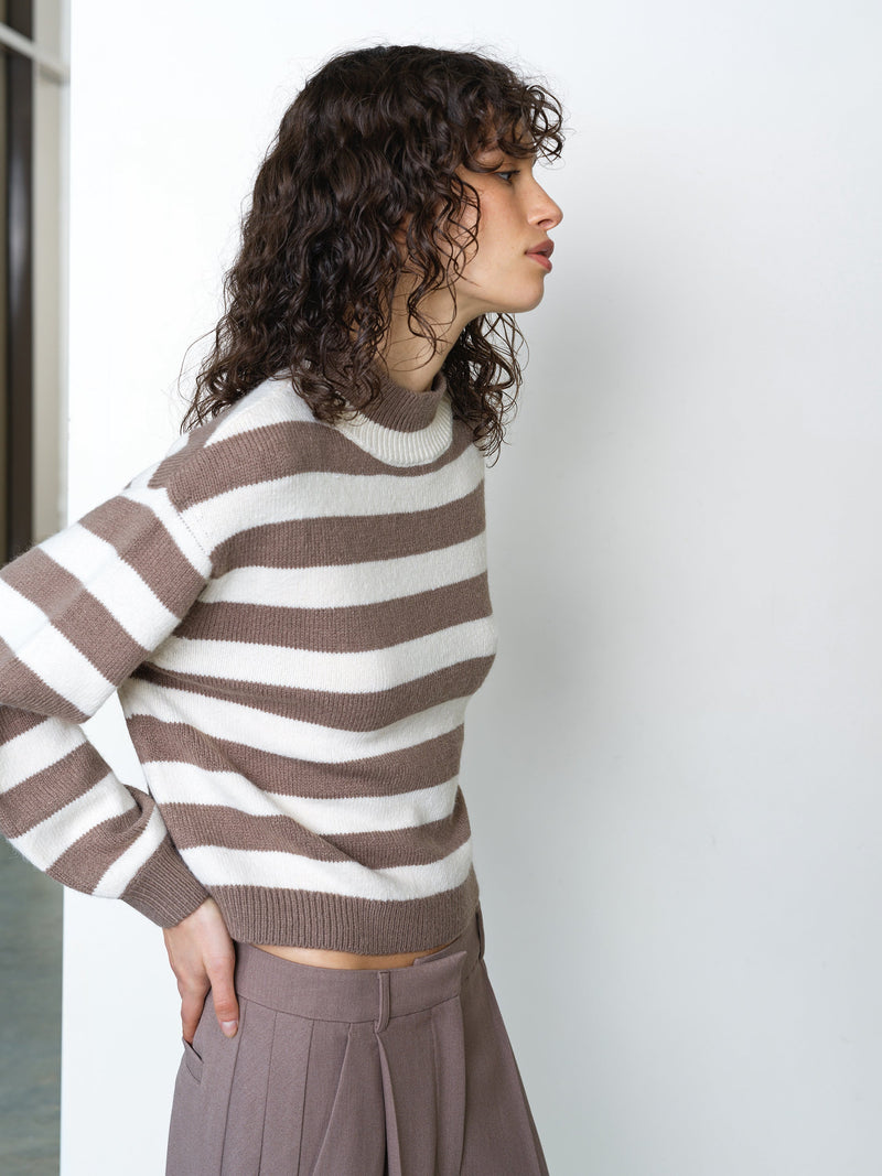 Larisa Knit Long Sleeve Striped Jumper