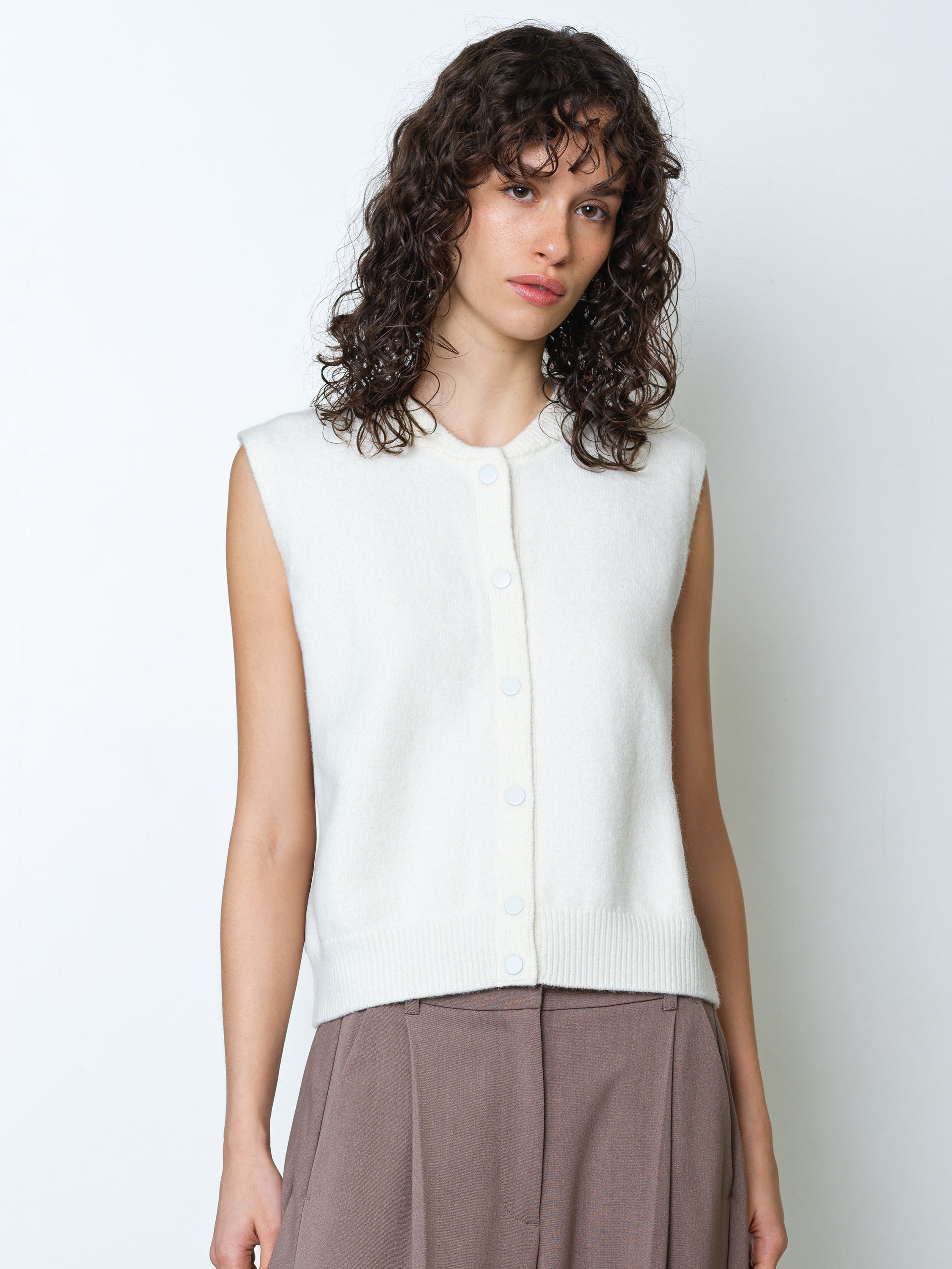 Shae Knit Sleeveless Bomber Vest