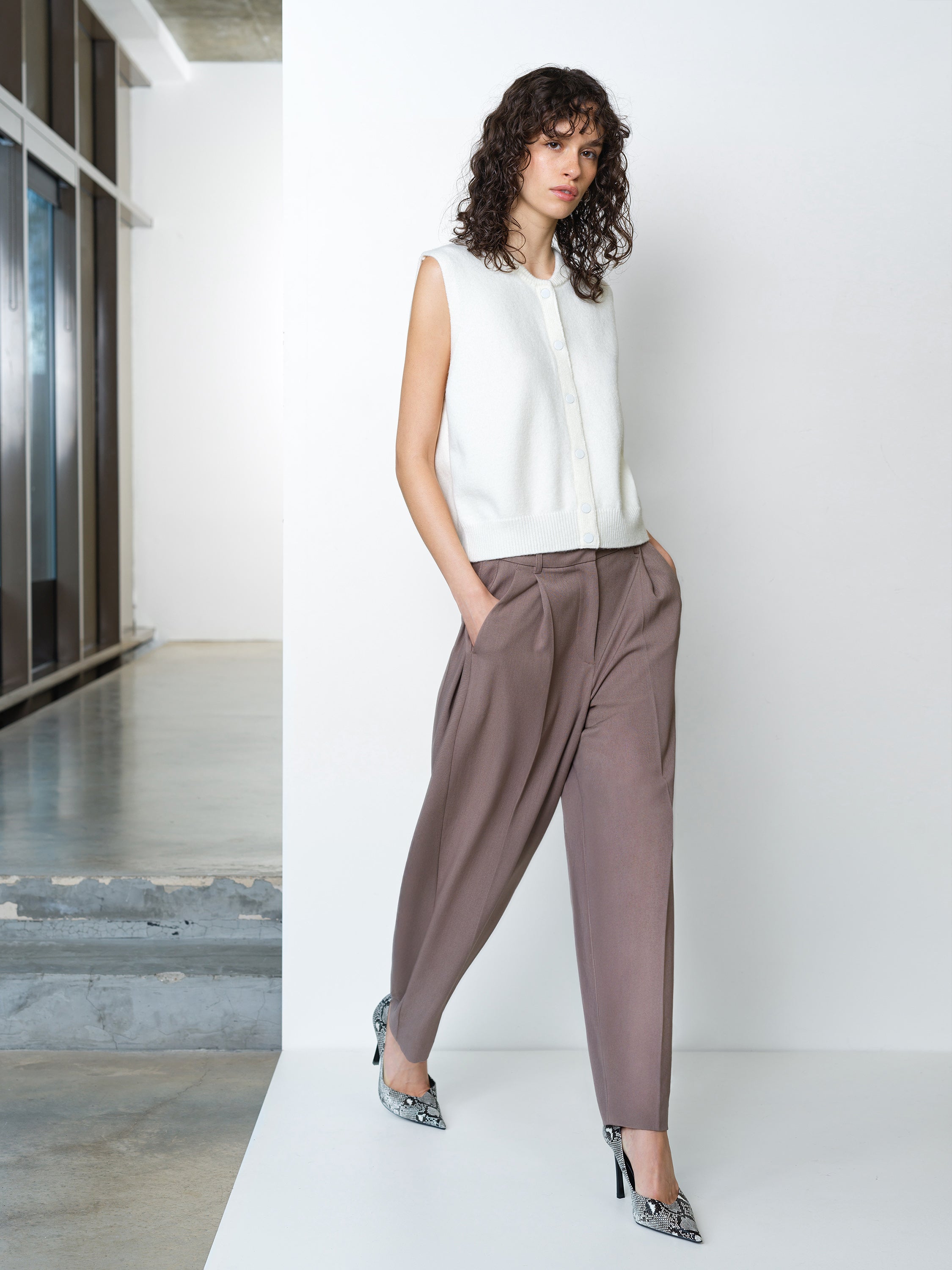 Shae Knit Sleeveless Bomber Vest