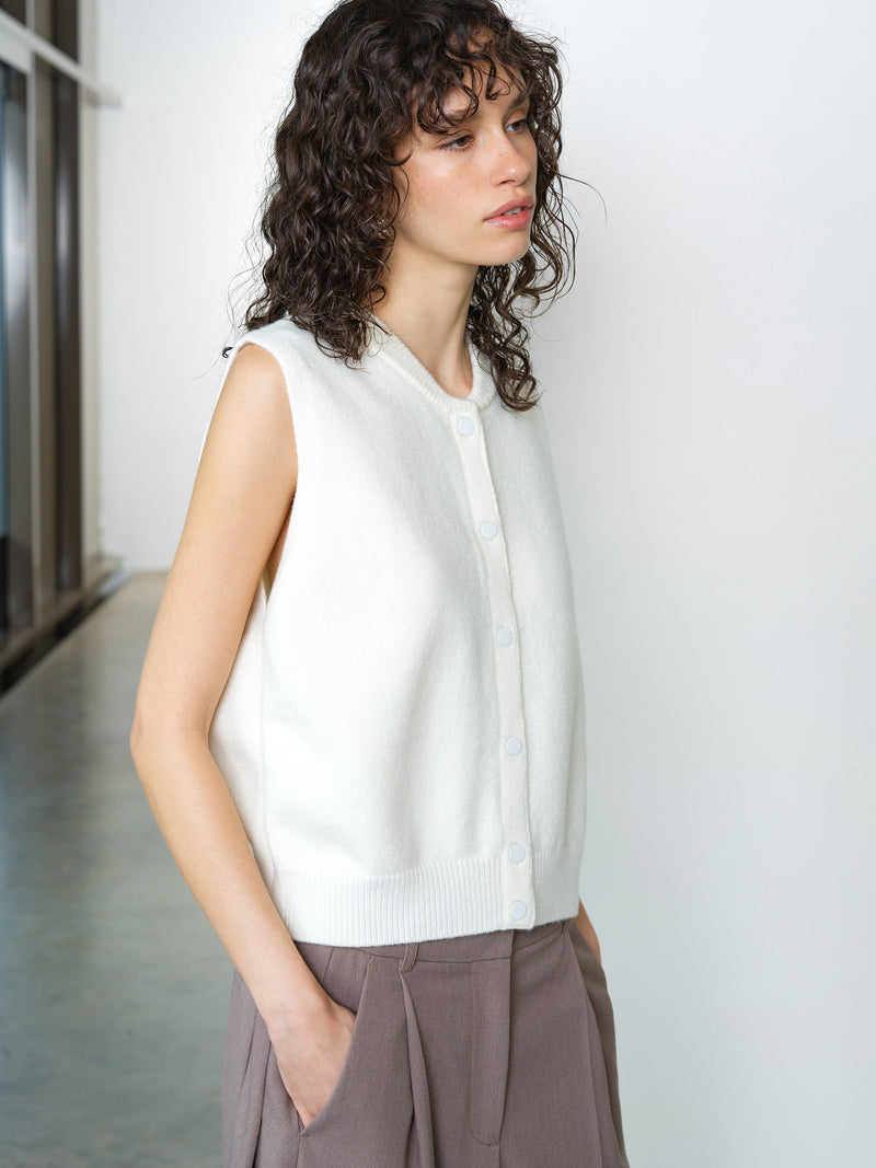 Shae Knit Sleeveless Bomber Vest