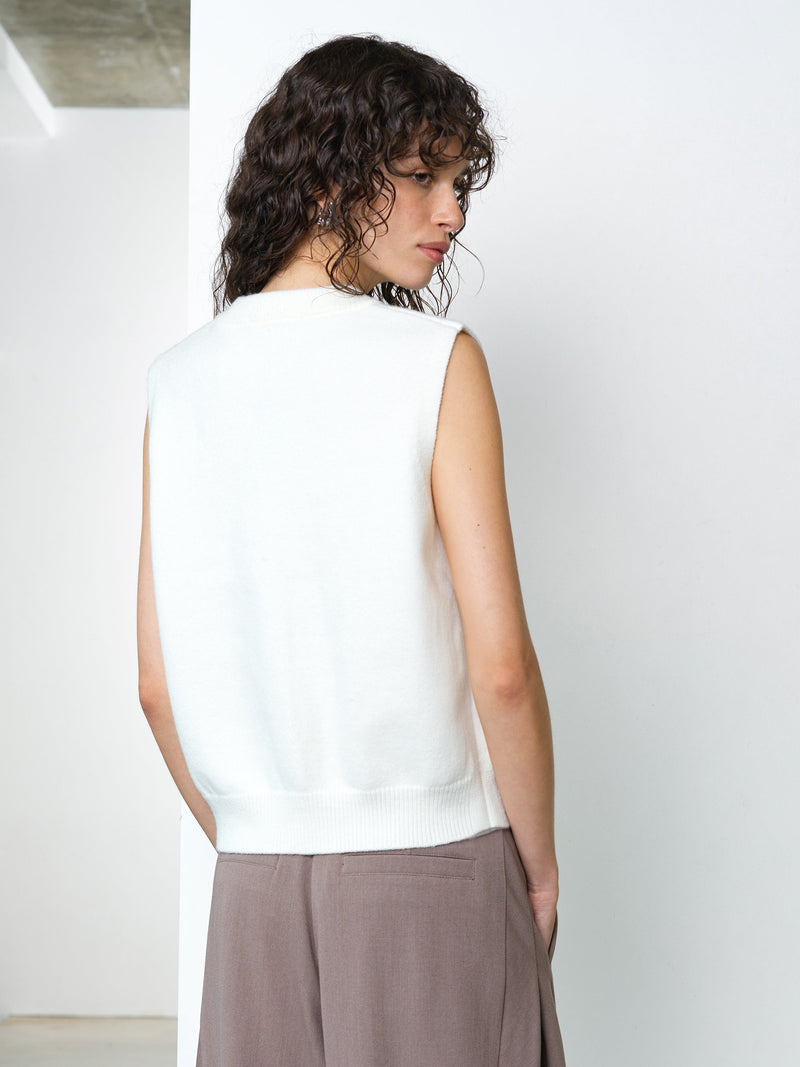 Shae Knit Sleeveless Bomber Vest