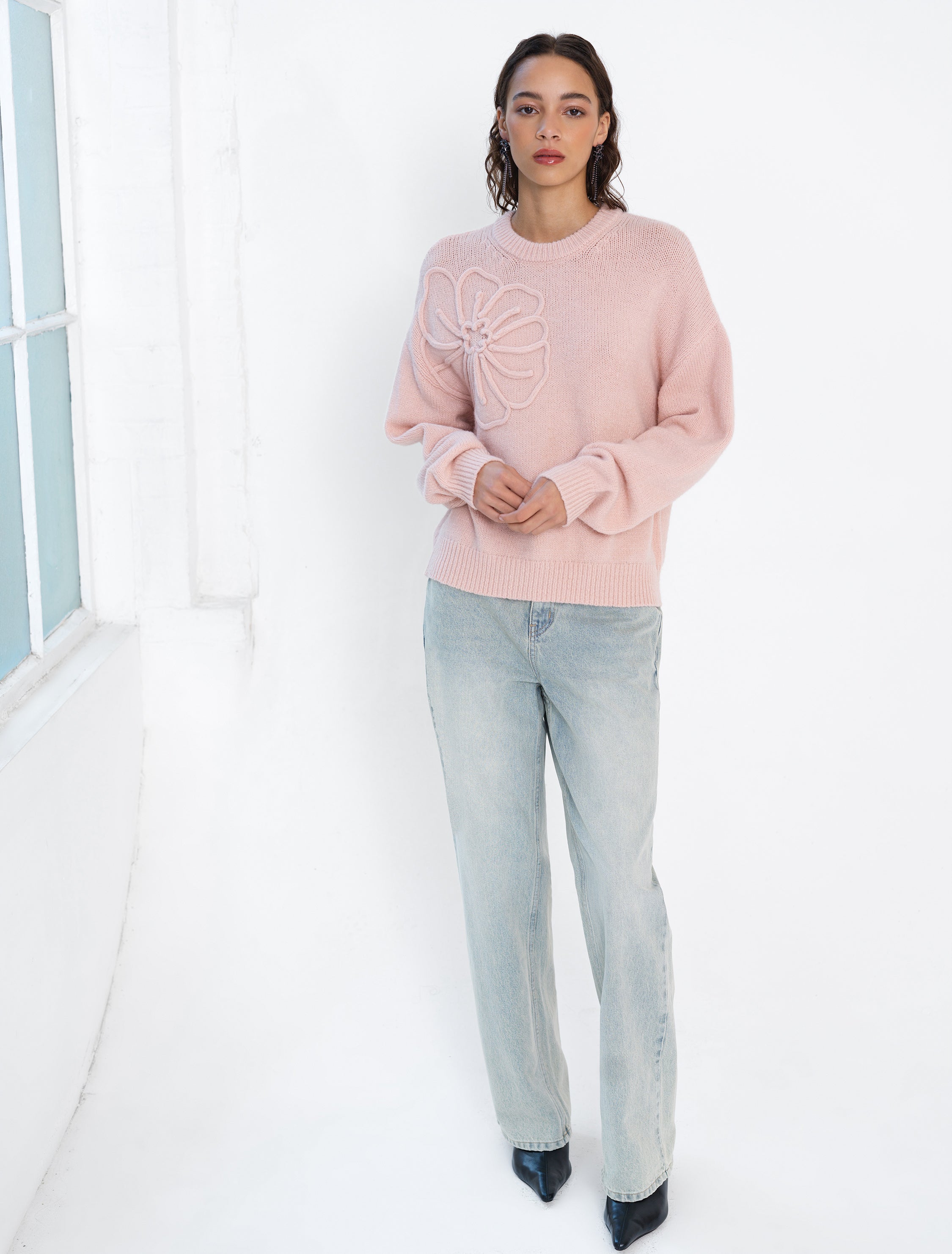 Patrice Knit Floral Motif Jumper