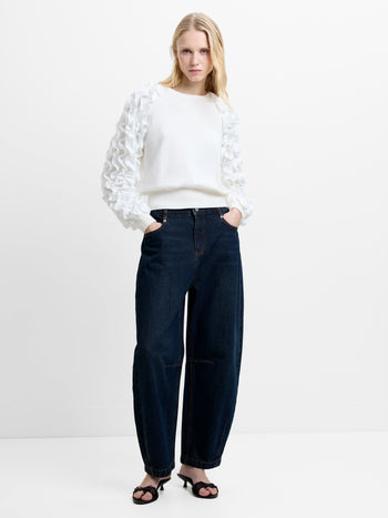 Krista Mix Ruffled Sleeve Jumper